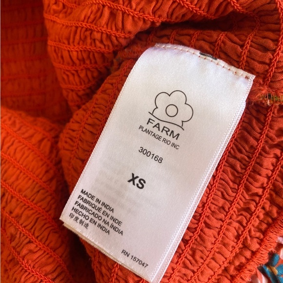 FARM Rio || Spring Bananas Smocked Mini Dress Pink Red XS - Picture 9 of 9